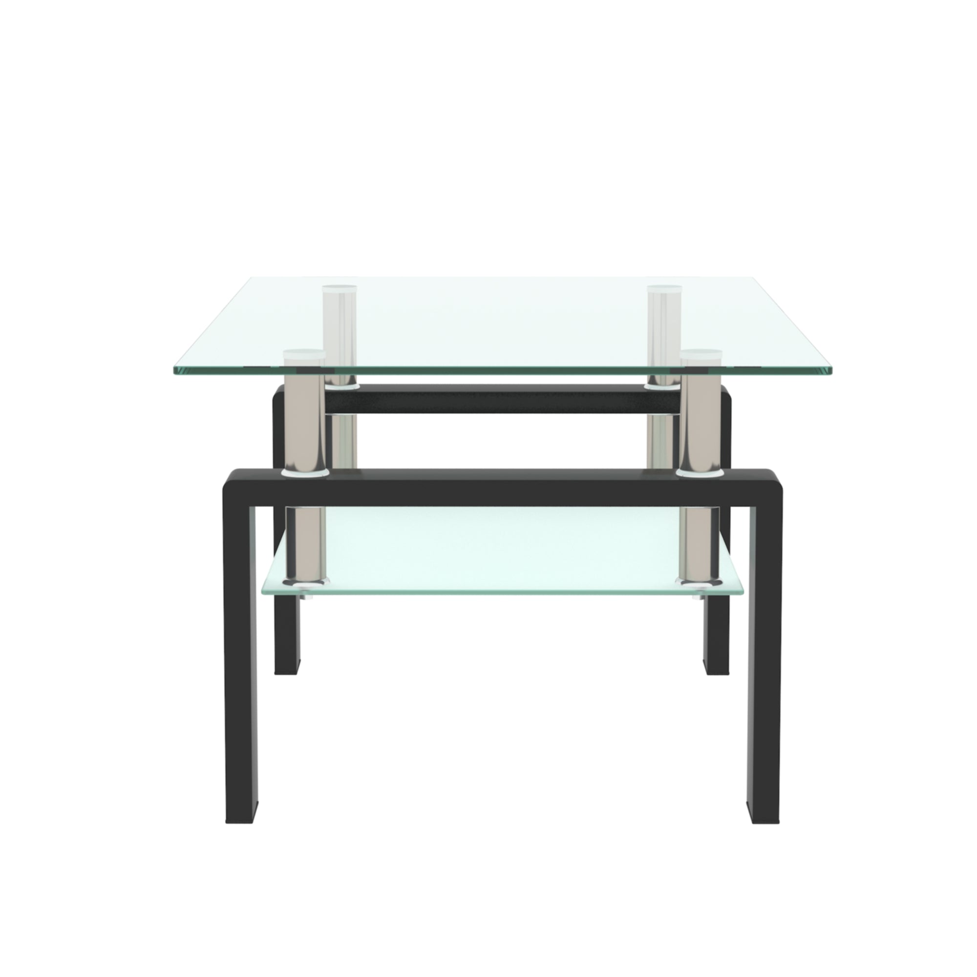 Rectangle Black Glass Coffee Table Clear Coffee Table Modern Side Center Tables for Living Room Living Room Furniture
