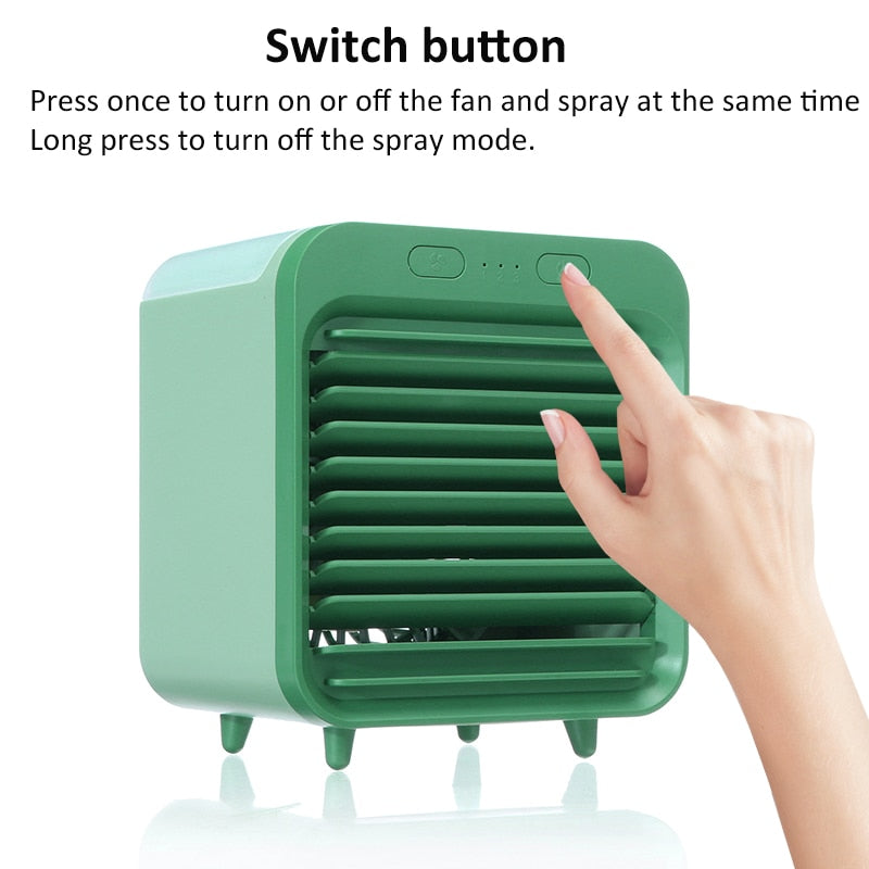 Mini Portable Air Conditioner Humidifier with Water Tank Air Cooler USB 3 Speeds Cooling Fan Air Conditioning for Home Office 5V