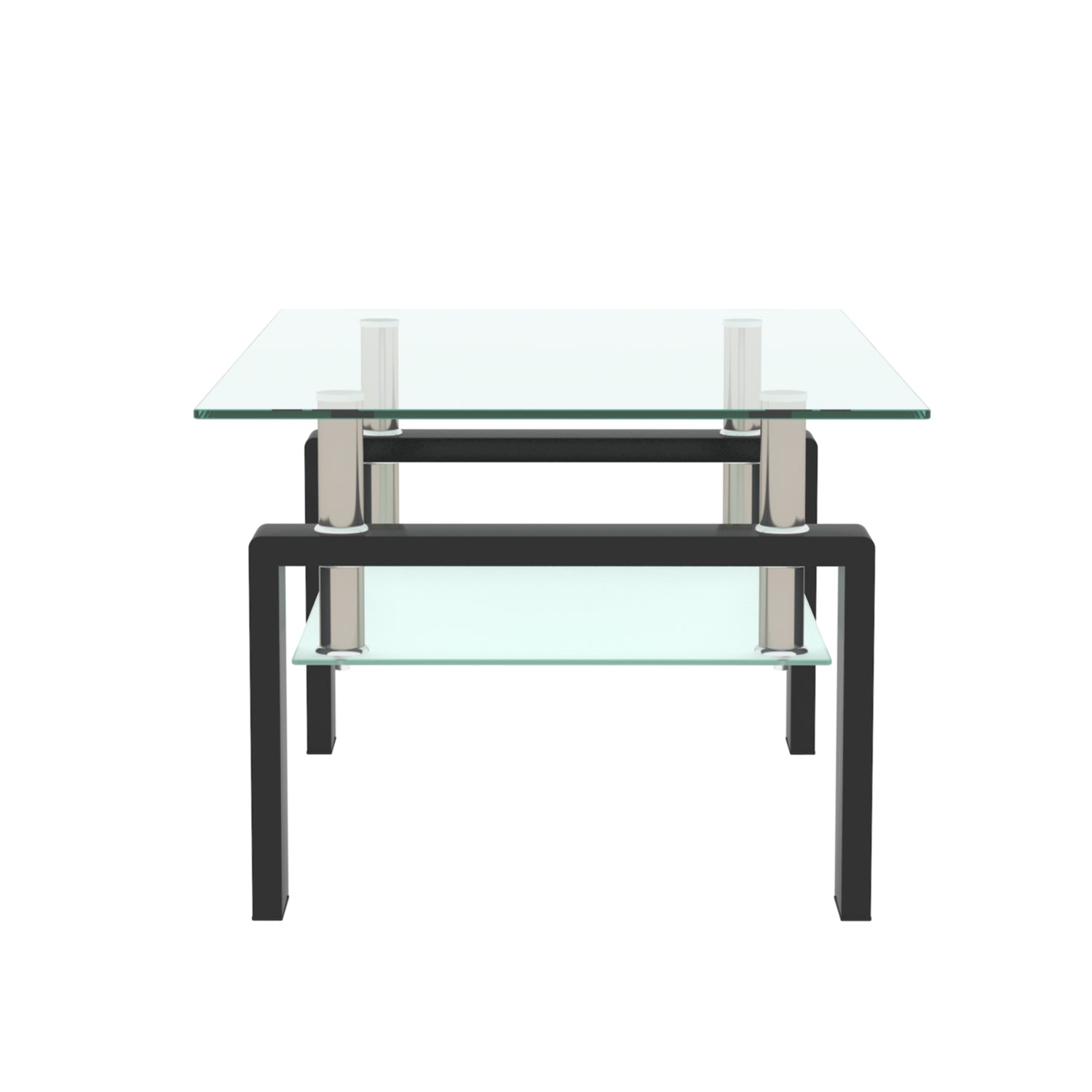Rectangle Black Glass Coffee Table Clear Coffee Table Modern Side Center Tables for Living Room Living Room Furniture