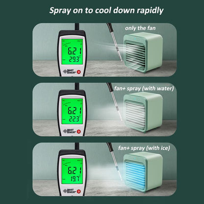 Mini Portable Air Conditioner Humidifier with Water Tank Air Cooler USB 3 Speeds Cooling Fan Air Conditioning for Home Office 5V
