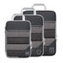 Travel compressible storage bag set with mesh design for organizing clothing and accessories, ideal for home and travel use.