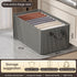 Extra large striped Oxford cloth storage basket with reinforced handles, measuring 47x28x20cm for clothing organization.